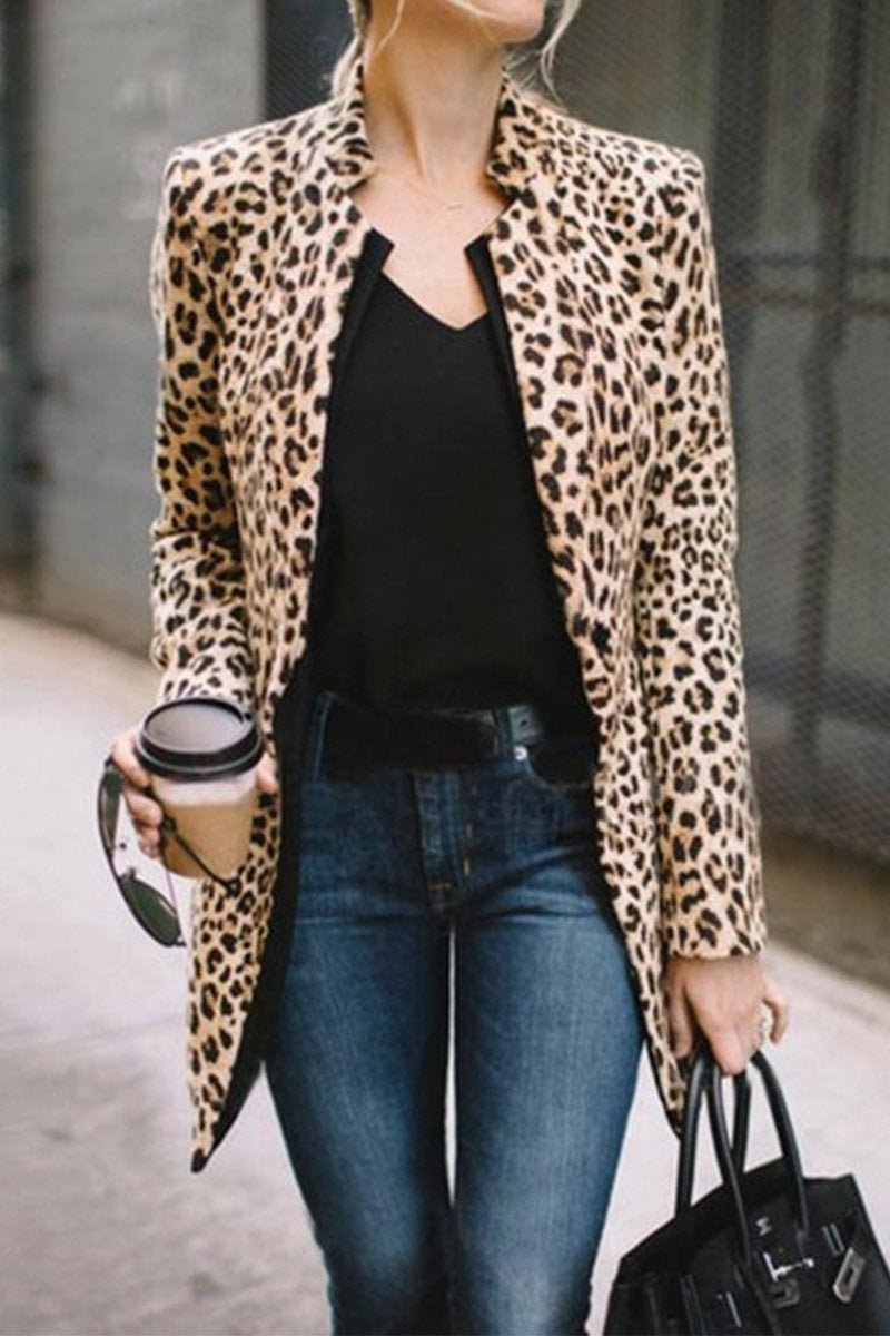 Fashion Elegant Leopard Coat
