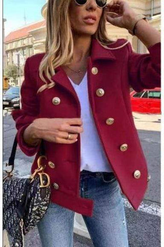 Fashion Double Breasted Short Coat