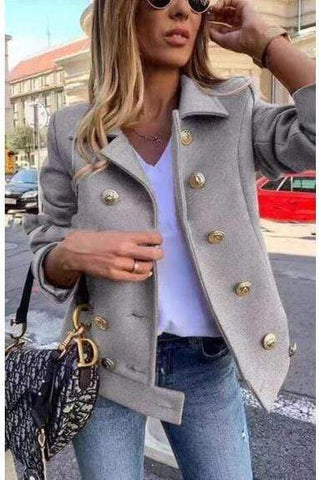 Fashion Double Breasted Short Coat
