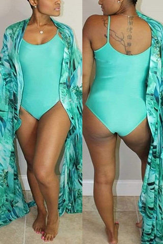 Sexy Printing Polyester Swimwear(With Cover-Ups)