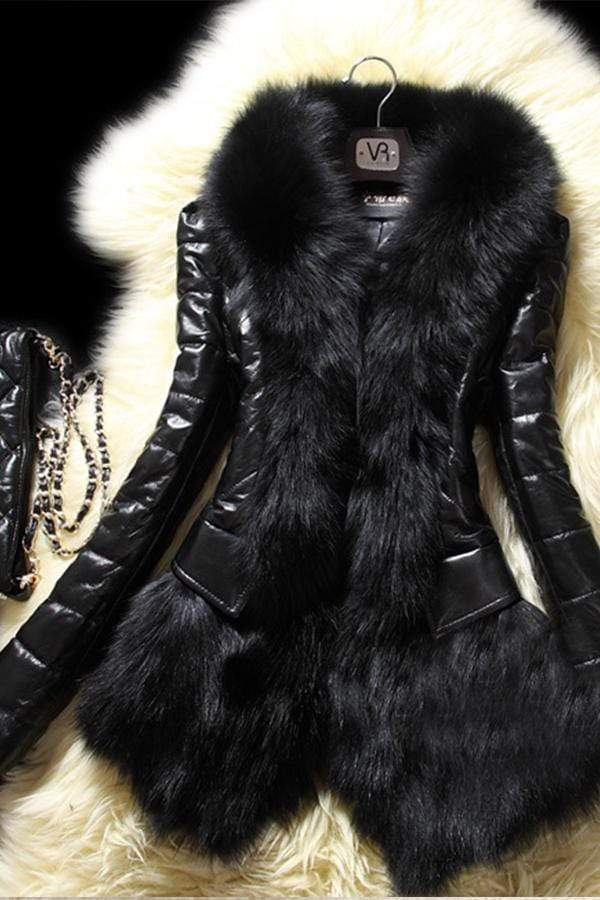 Fashion Patchwork Faux Fur Coat