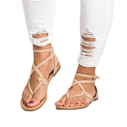 Strappy Gladiator Thongs Sandals