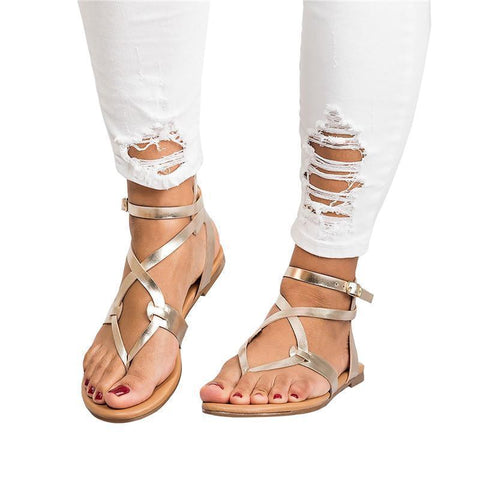 Strappy Gladiator Thongs Sandals