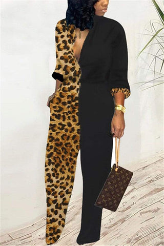 Leopard Straight Pants Set