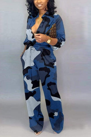 Fashion Casual Camouflage Jumpsuit