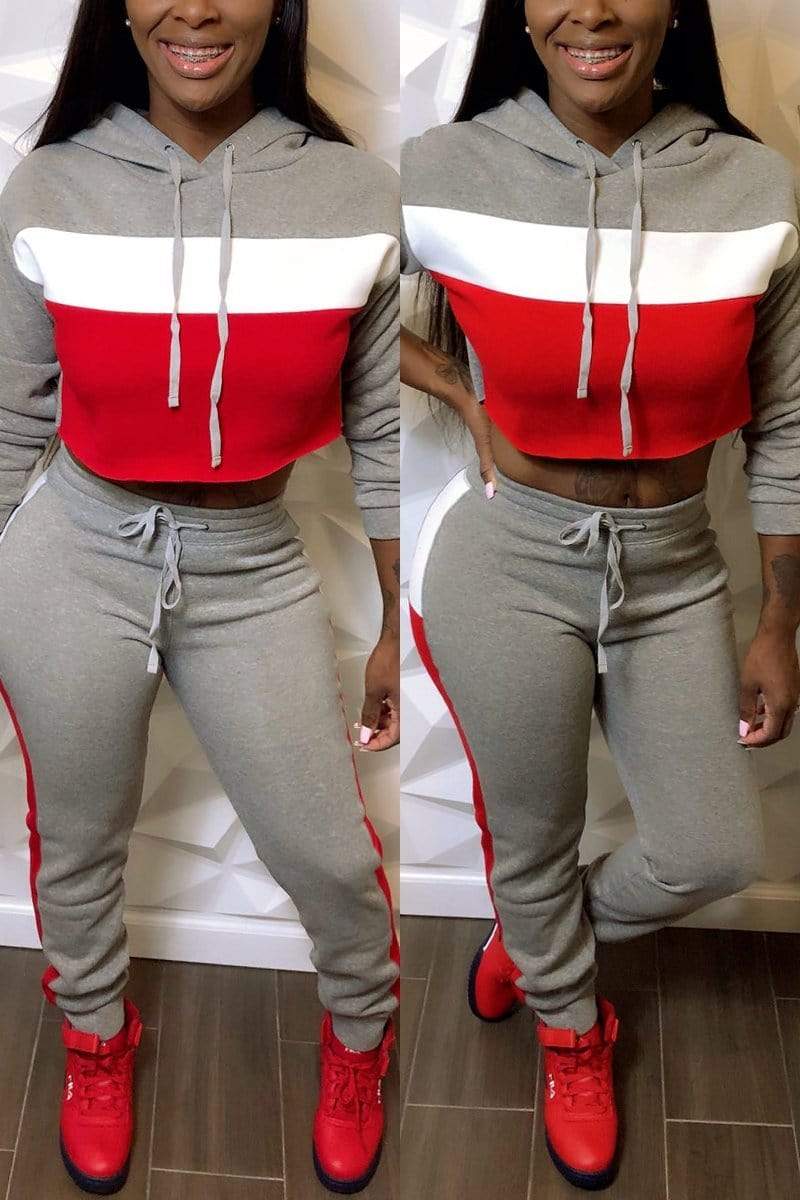 Casual Sports Hooded Two Piece