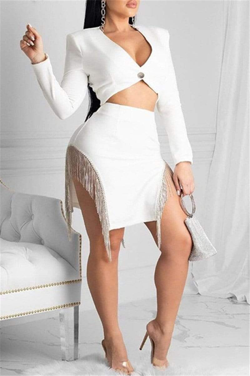 Fashion Sexy Solid Color Two Piece