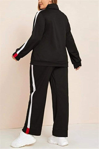 Casual Loose Stitching Sport Two Piece