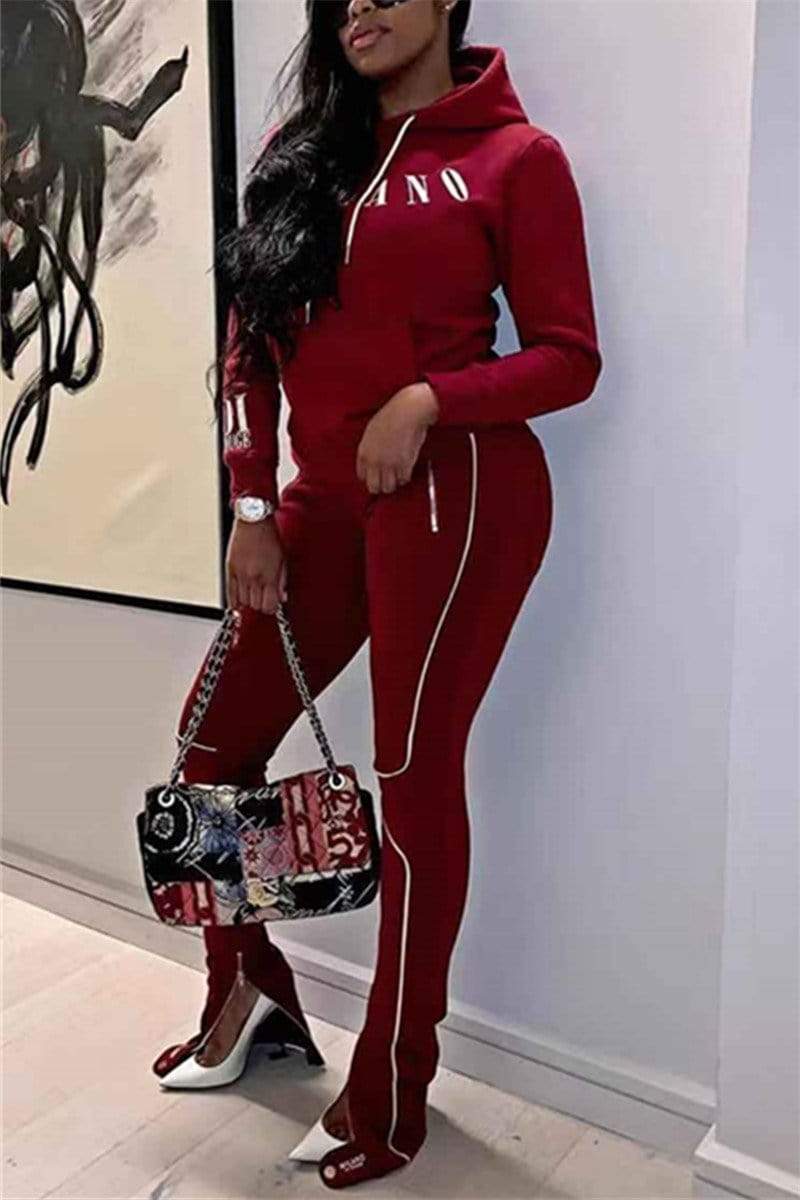 Fashion Sports Hooded Two Piece