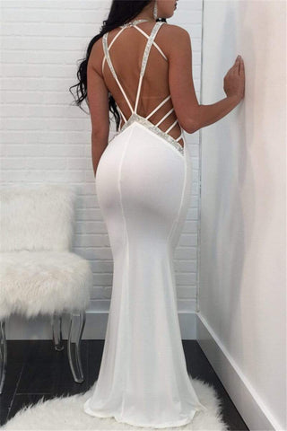 Fashion Sexy Open Back Dress