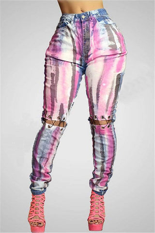 Fashion Graffiti Digital Print Trousers