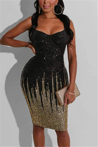 Stylish Sexy Sequined Sling Dress