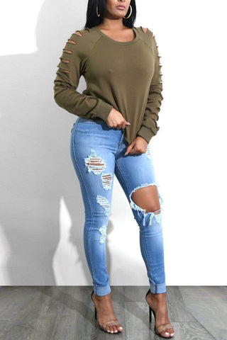Fashion Sexy Ripped Skinny Jeans