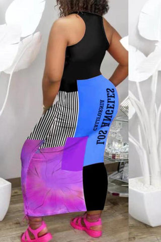 Free-shipping-online-clothing-sale-ankle-length-sleeveless-modern-graphic-print-u-collar-casual-wear-dress-l1042