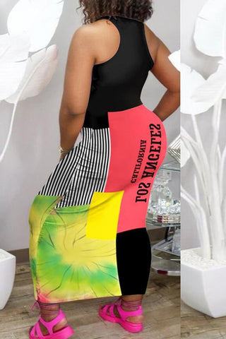 Free-shipping-online-clothing-sale-ankle-length-sleeveless-modern-graphic-print-u-collar-casual-wear-dress-l1042