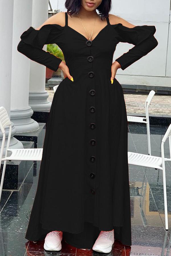 Free-shipping-online-clothing-sale-multi-length-long-sleeve-stylish-solid-color-strappy-single-breasted-dress-l1904