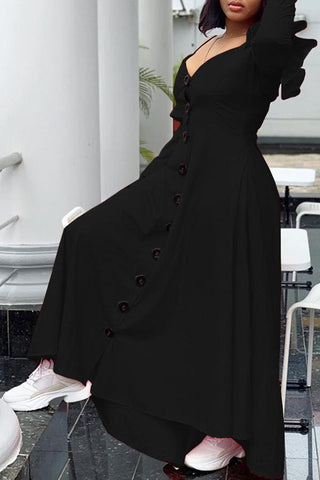 Free-shipping-online-clothing-sale-multi-length-long-sleeve-stylish-solid-color-strappy-single-breasted-dress-l1904