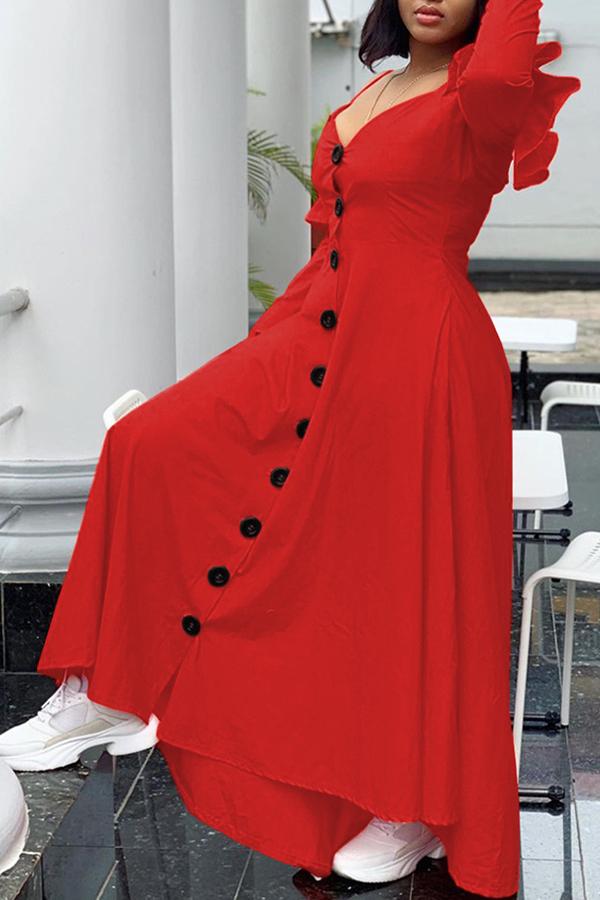 Free-shipping-online-clothing-sale-multi-length-long-sleeve-stylish-solid-color-strappy-single-breasted-dress-l1904