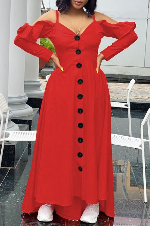 Free-shipping-online-clothing-sale-multi-length-long-sleeve-stylish-solid-color-strappy-single-breasted-dress-l1904