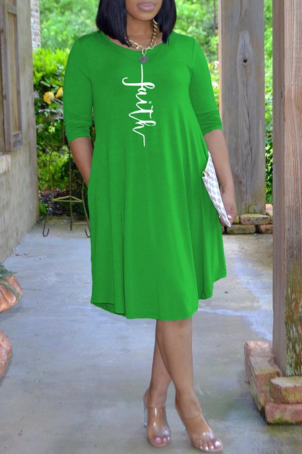 Free-shipping-online-clothing-sale-knee-length-long-sleeve-casual-slogan-round-neck-casual-wear-dress-x1242
