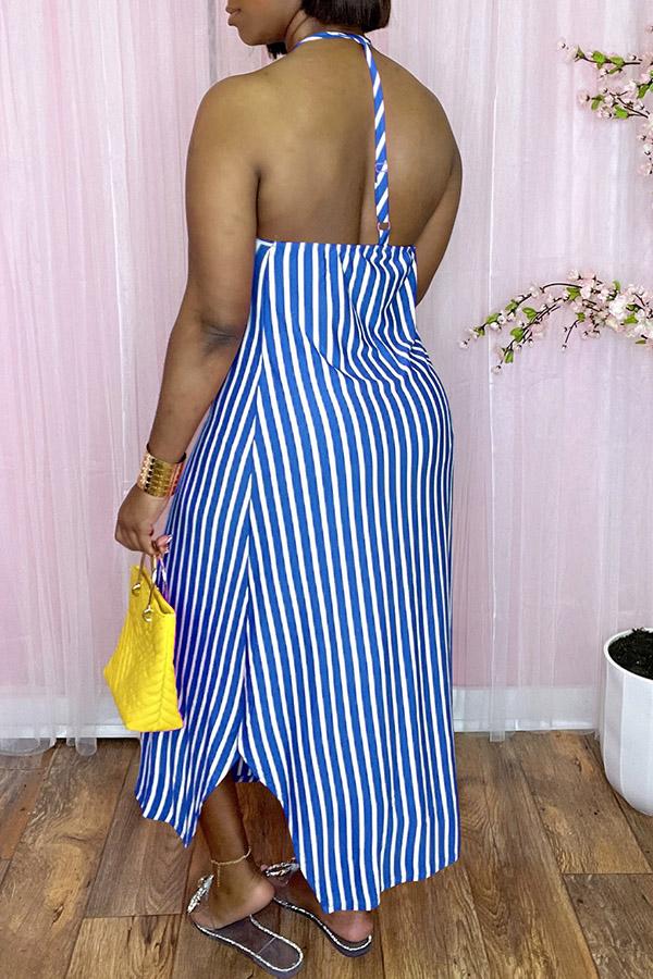 Free-shipping-online-clothing-sale-ankle-length-sleeveless-casual-striped-round-neck-casual-wear-dress-x1277
