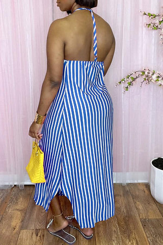 Free-shipping-online-clothing-sale-ankle-length-sleeveless-casual-striped-round-neck-casual-wear-dress-x1277