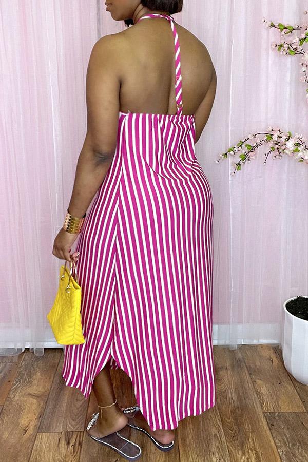 Free-shipping-online-clothing-sale-ankle-length-sleeveless-casual-striped-round-neck-casual-wear-dress-x1277