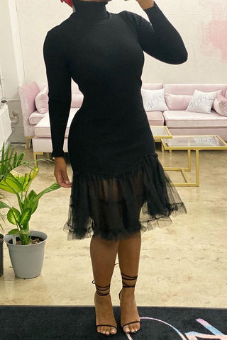 Free-shipping-online-clothing-sale-midi-long-sleeve-sweet-patchwork-high-neck-casual-wear-dress-x1875