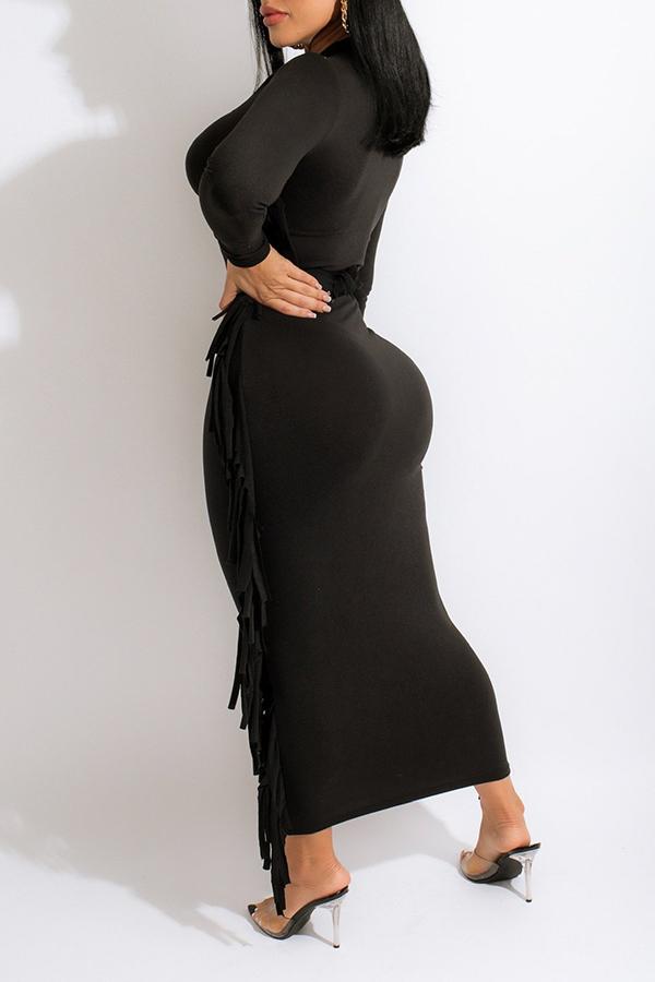 Free-shipping-online-clothing-sale-plus-size-long-sleeve-pretty-solid-color-round-neck-casual-wear-dress-x2096