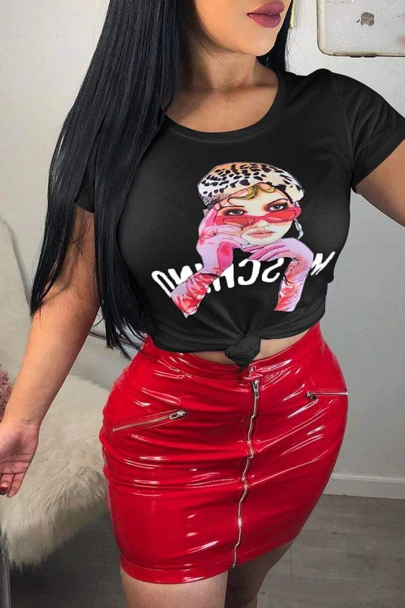 Casual Loose Print Tops