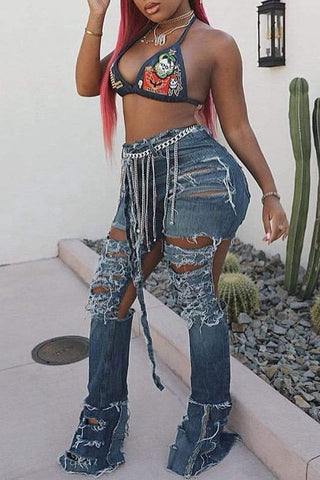 Stylish High Waist Jeans