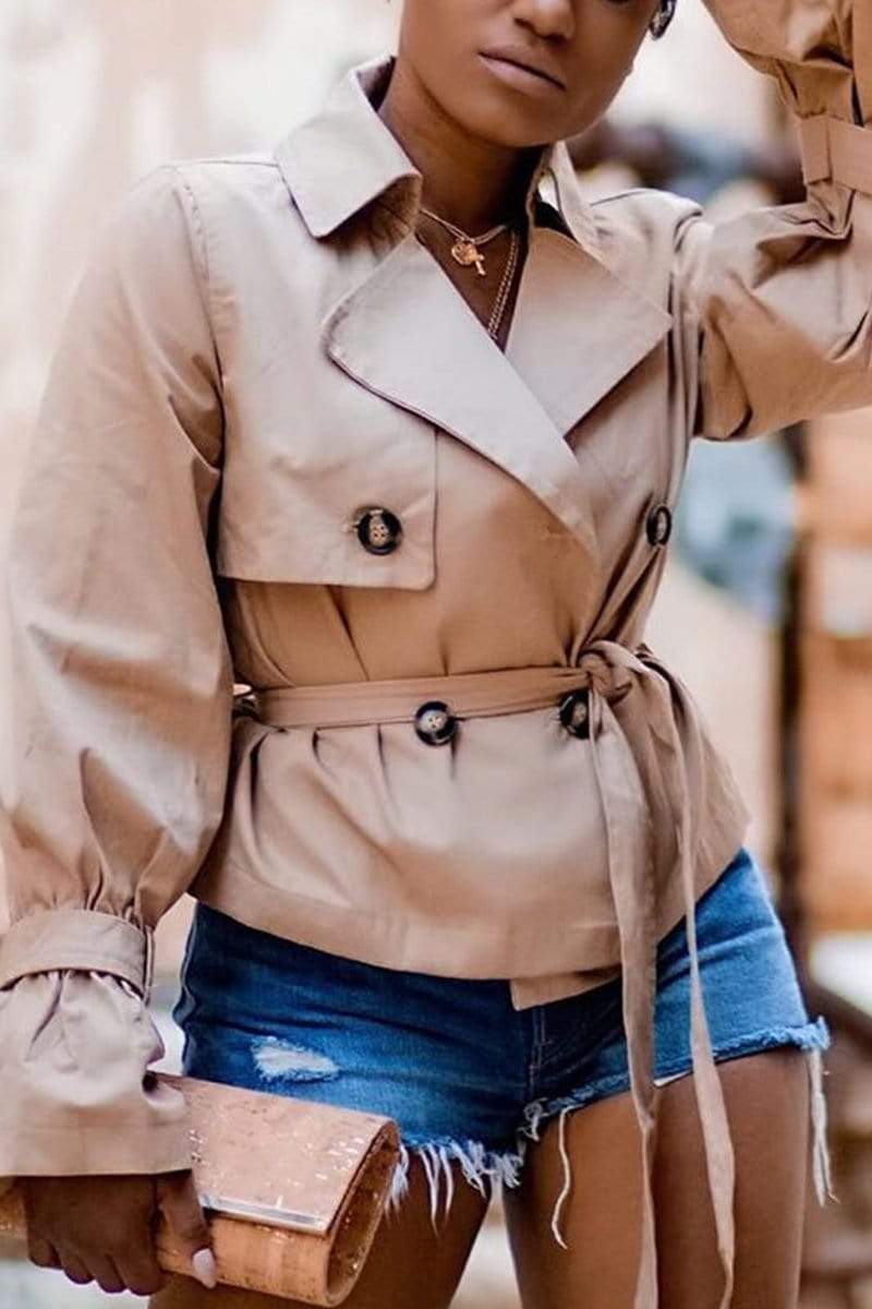 Fashion Casual Double Breasted Duster Coat