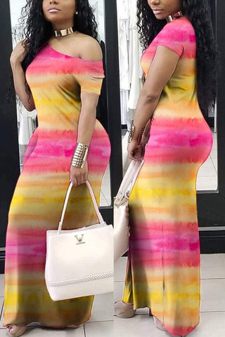 Sexy Slim Printed Maxi Dress