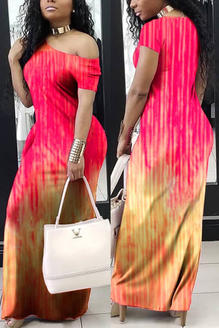 Sexy Slim Printed Maxi Dress