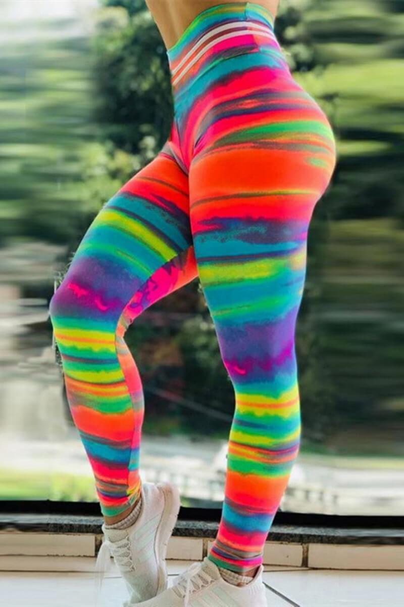 Sexy Printed Multicolor Yoga Pants