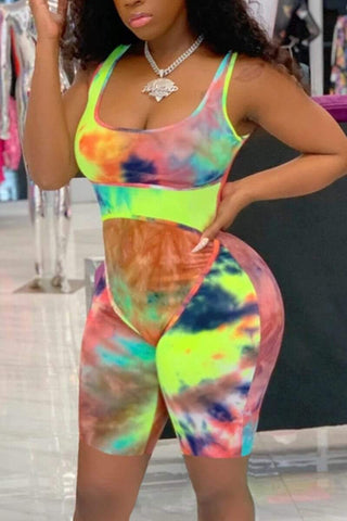 Sexy Slim Print Sleeveless Romper