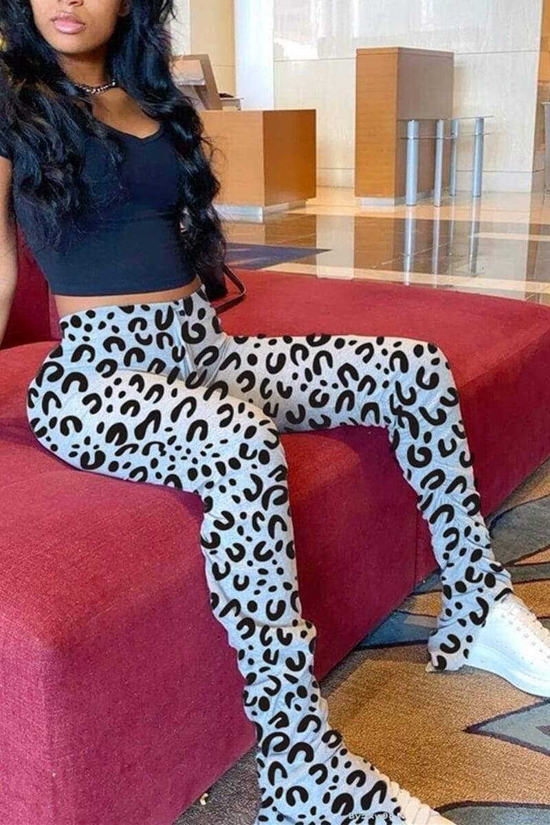 Fashion Casual Leopard Print Trousers