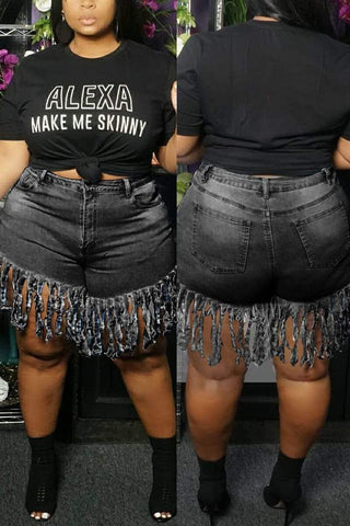 Fashion Tassel Dseign Denim Shorts