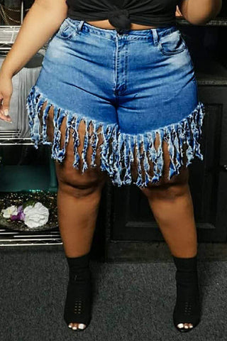 Fashion Tassel Dseign Denim Shorts