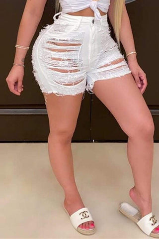 Fashion Sexy Stitching Ripped Jeans