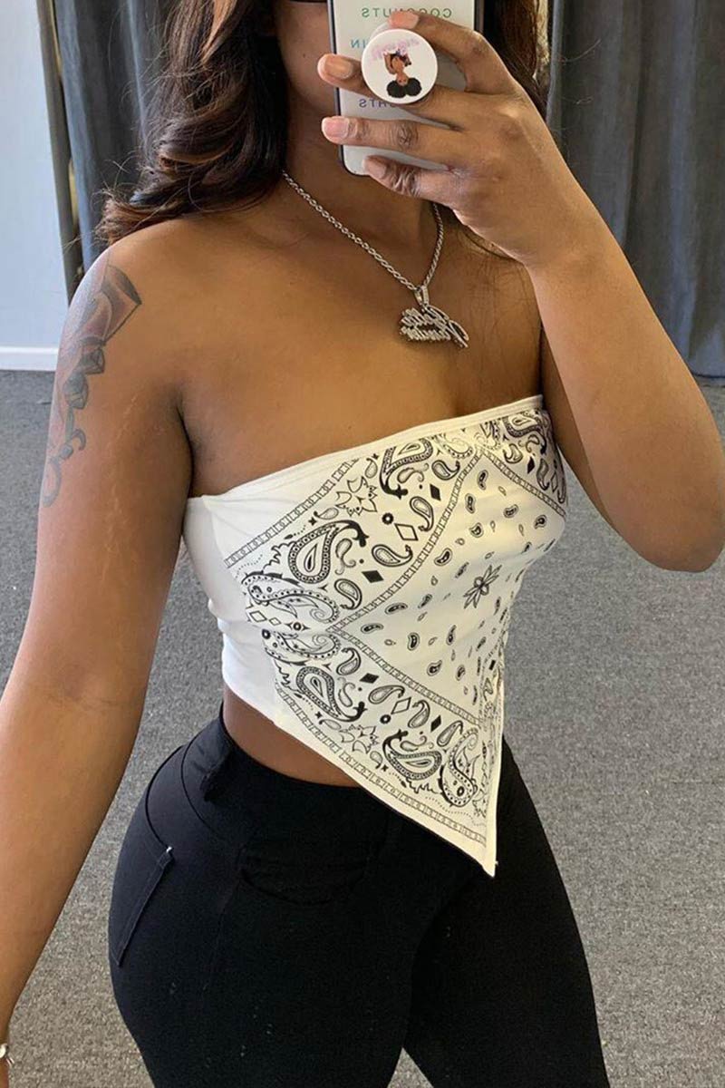 Fashion Sexy Printed Sleeveless Top