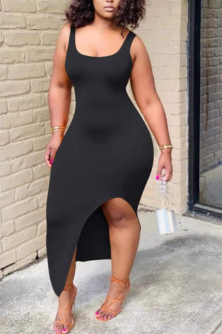 Sexy Tight Solid Color Sleeveless Dress