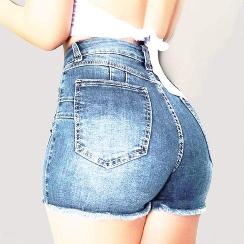 Fashion Tight  High Waist Denim Shorts