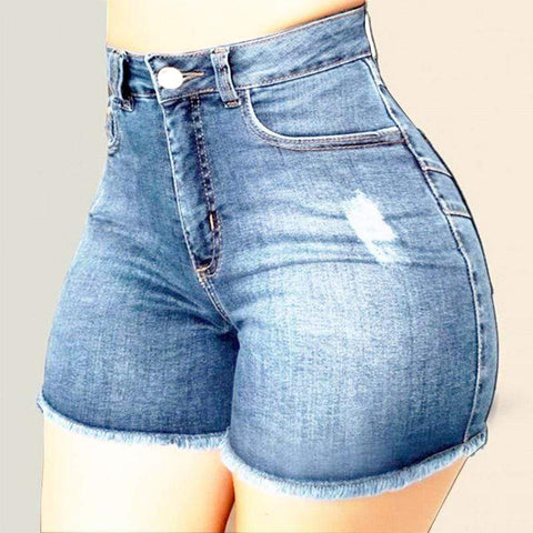 Fashion Tight  High Waist Denim Shorts