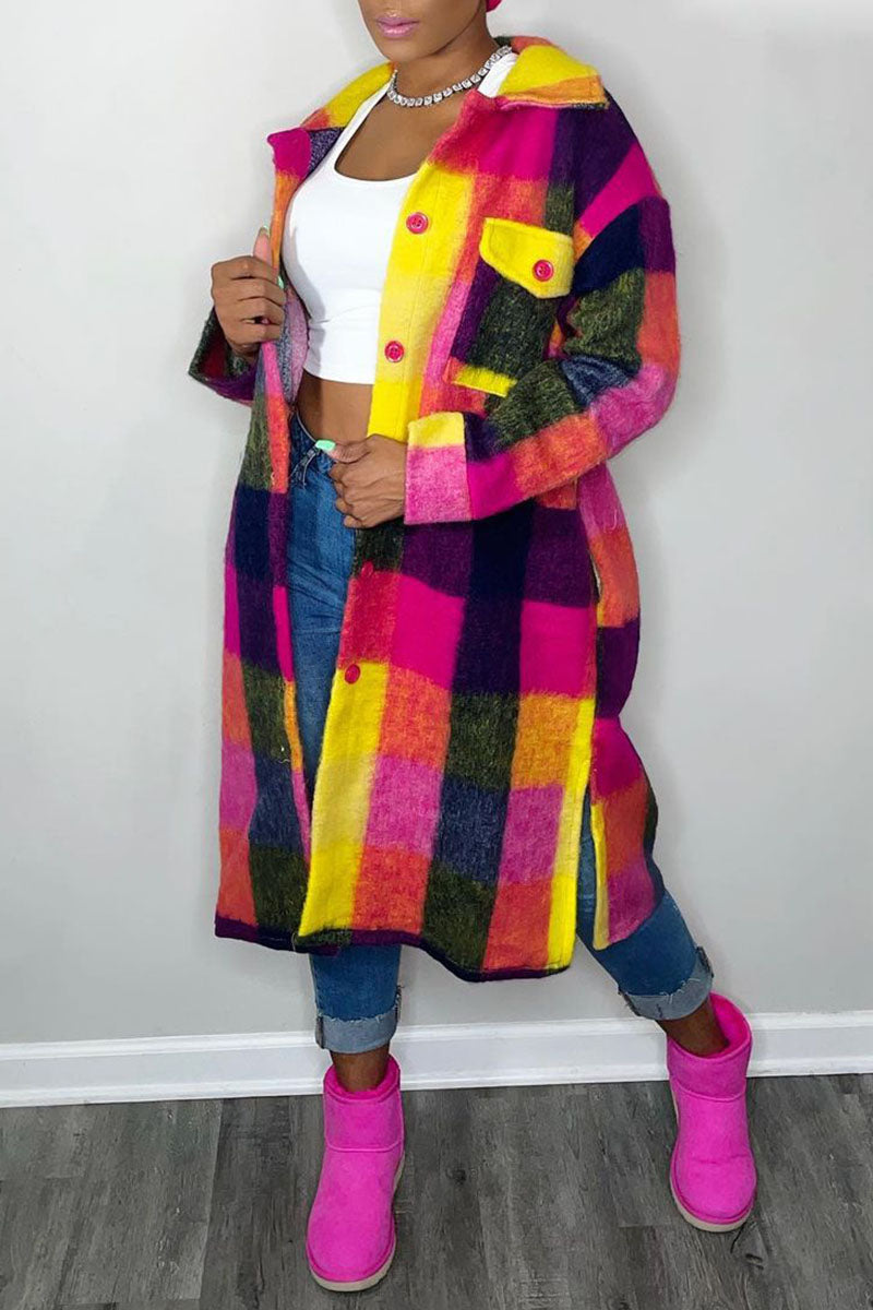 Rodress-women-clothing-l521293030420-casual-plaid-print-split-joint-buckle-turndown-collar-outerwear
