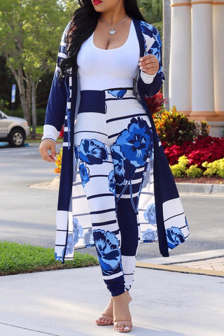 Free-shipping-online-clothing-plus-size-all-over-print-midi-cardugan-two-piece-pants-set