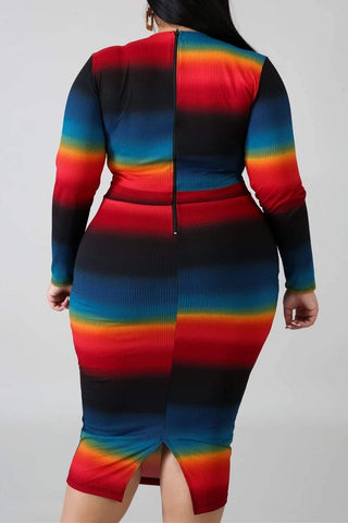 Large Stripe Mesh Dress