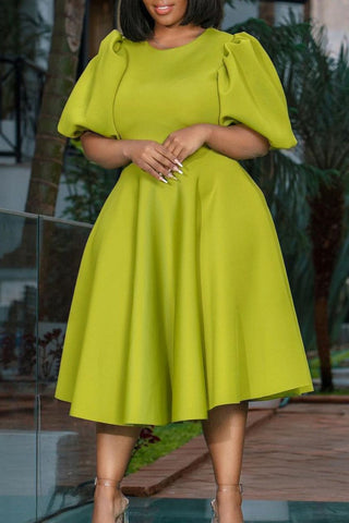 Casual Solid Basic O Neck A Line Dresses