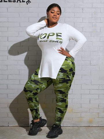 Free-shipping-online-clothing-pre-sale-plus-size-print-v-neck-wide-leg-pants-two-piece-set-1