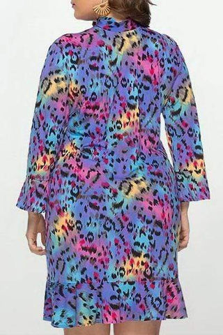 Bow Leopard Ruffle Dress